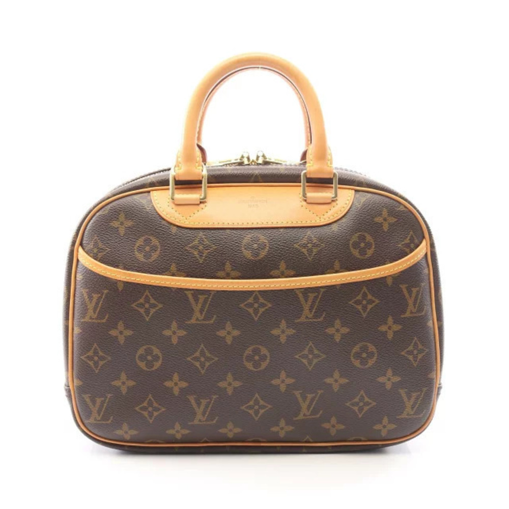 Louis Vuitton Trouville Handbag Canvas Leather Monogram Brown